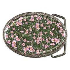 Pink Flowers Leaves Spring Garden Belt Buckles by Pakrebo