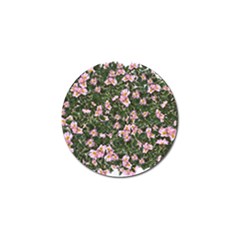 Pink Flowers Leaves Spring Garden Golf Ball Marker (10 Pack) by Pakrebo