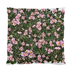 Pink Flowers Leaves Spring Garden Standard Cushion Case (two Sides) by Pakrebo