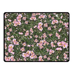 Pink Flowers Leaves Spring Garden Fleece Blanket (small) by Pakrebo