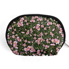 Pink Flowers Leaves Spring Garden Accessory Pouch (medium) by Pakrebo