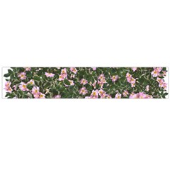 Pink Flowers Leaves Spring Garden Large Flano Scarf  by Pakrebo