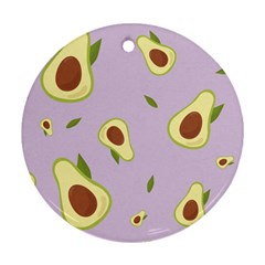 Avocado Green With Pastel Violet Background2 Avocado Pastel Light Violet Ornament (round) by genx