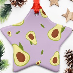 Avocado Green With Pastel Violet Background2 Avocado Pastel Light Violet Ornament (star) by genx