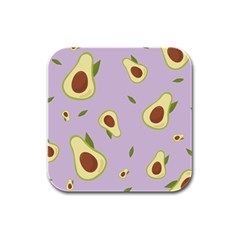 Avocado Green With Pastel Violet Background2 Avocado Pastel Light Violet Rubber Square Coaster (4 Pack)  by genx