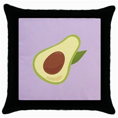 Avocado Green With Pastel Violet Background2 Avocado Pastel Light Violet Throw Pillow Case (black) by genx