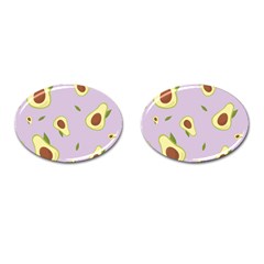 Avocado Green With Pastel Violet Background2 Avocado Pastel Light Violet Cufflinks (oval) by genx