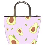 Avocado Green With Pastel Violet Background2 Avocado Pastel Light Violet Bucket Bag Back