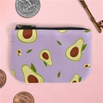 Avocado Green With Pastel Violet Background2 Avocado Pastel Light Violet Mini Coin Purse Front