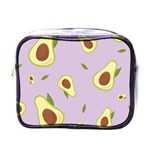 Avocado Green With Pastel Violet Background2 Avocado Pastel Light Violet Mini Toiletries Bag (One Side) Front