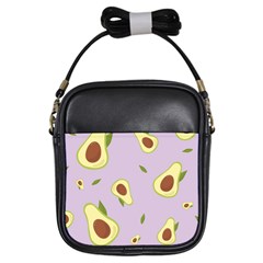 Avocado Green With Pastel Violet Background2 Avocado Pastel Light Violet Girls Sling Bag by genx