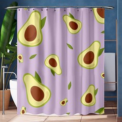 Avocado Green With Pastel Violet Background2 Avocado Pastel Light Violet Shower Curtain 60  X 72  (medium)  by genx