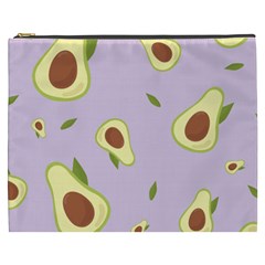 Avocado Green With Pastel Violet Background2 Avocado Pastel Light Violet Cosmetic Bag (xxxl) by genx