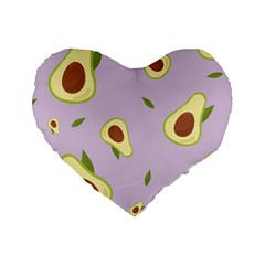 Avocado Green With Pastel Violet Background2 Avocado Pastel Light Violet Standard 16  Premium Heart Shape Cushions by genx