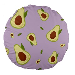 Avocado Green With Pastel Violet Background2 Avocado Pastel Light Violet Large 18  Premium Flano Round Cushions by genx