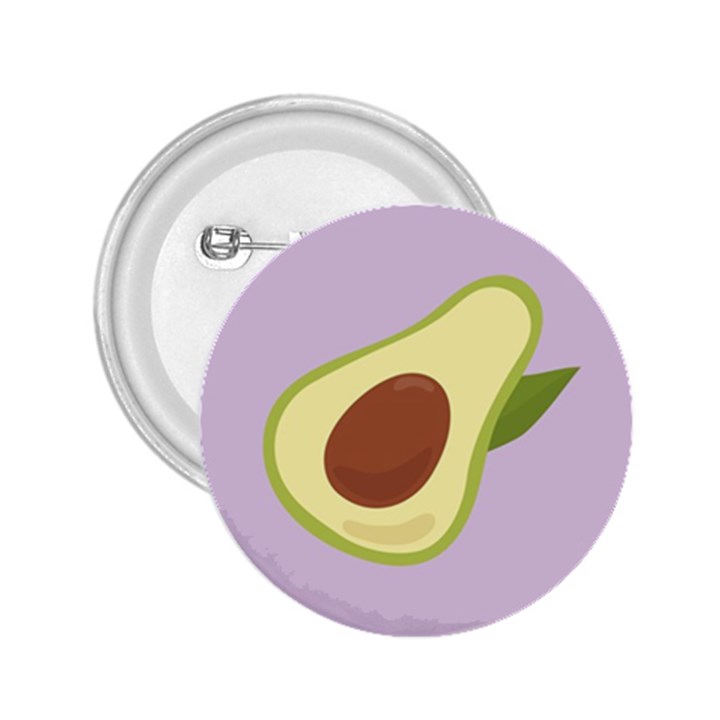 Light green Retro Avocado Pattern on Pastel Violet Background 2.25  Buttons