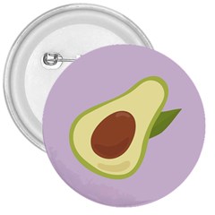 Light Green Retro Avocado Pattern On Pastel Violet Background 3  Buttons by genx