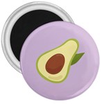 Light green Retro Avocado Pattern on Pastel Violet Background 3  Magnets Front