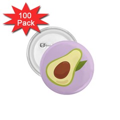 Light Green Retro Avocado Pattern On Pastel Violet Background 1 75  Buttons (100 Pack)  by genx