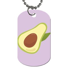 Light Green Retro Avocado Pattern On Pastel Violet Background Dog Tag (two Sides) by genx