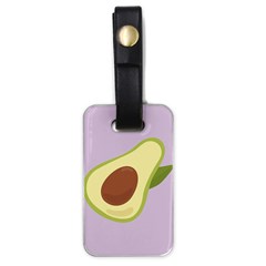 Light Green Retro Avocado Pattern On Pastel Violet Background Luggage Tags (one Side)  by genx