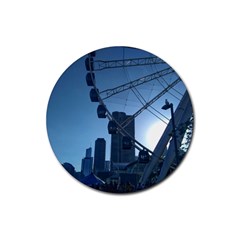 Navy Pier Chicago Rubber Round Coaster (4 Pack)  by Riverwoman