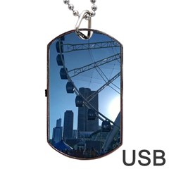 Navy Pier Chicago Dog Tag Usb Flash (one Side) by Riverwoman