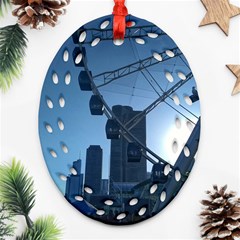 Navy Pier Chicago Oval Filigree Ornament (two Sides) by Riverwoman