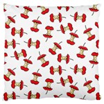 Red Apple Core Funny Retro Pattern Half on white background Large Flano Cushion Case (Two Sides) Back