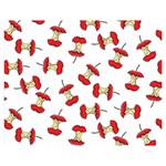 Red Apple Core Funny Retro Pattern Half on white background Double Sided Flano Blanket (Medium)  60 x50  Blanket Front