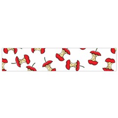 Red Apple Core Funny Retro Pattern Half On White Background Small Flano Scarf by genx