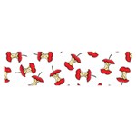 Red Apple Core Funny Retro Pattern Half on white background Satin Scarf (Oblong) Front