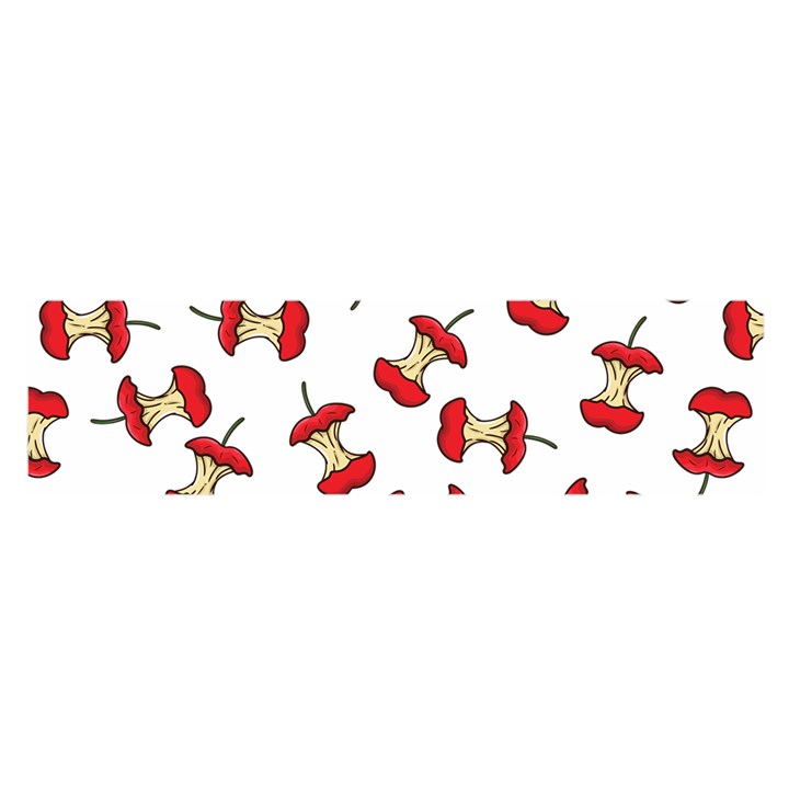 Red Apple Core Funny Retro Pattern Half on white background Satin Scarf (Oblong)