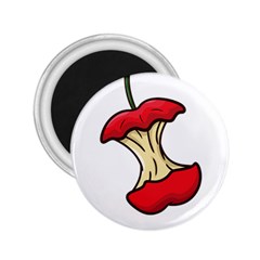 Red Apple Core Funny Retro  2 25  Magnets by genx