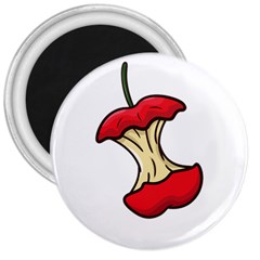 Red Apple Core Funny Retro  3  Magnets by genx