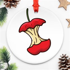 Red Apple Core Funny Retro  Ornament (round) by genx