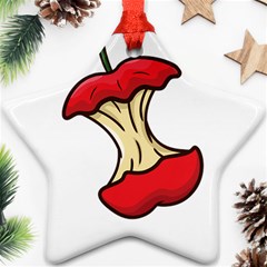 Red Apple Core Funny Retro  Ornament (star) by genx