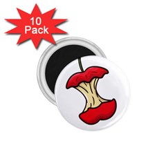 Red Apple Core Funny Retro  1 75  Magnets (10 Pack)  by genx