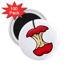 Red Apple Core Funny Retro  2 25  Magnets (100 Pack)  by genx