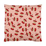 Red Apple Core Funny Retro Pattern Half eaten on pastel orange background Standard Cushion Case (One Side) Front