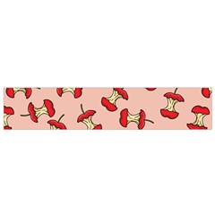 Red Apple Core Funny Retro Pattern Half Eaten On Pastel Orange Background Small Flano Scarf by genx