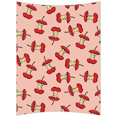 Red Apple Core Funny Retro Pattern Half Eaten On Pastel Orange Background Back Support Cushion by genx