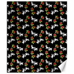 Lamb Pattern Black Canvas 8  X 10  by snowwhitegirl