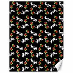 Lamb Pattern Black Canvas 18  X 24  by snowwhitegirl