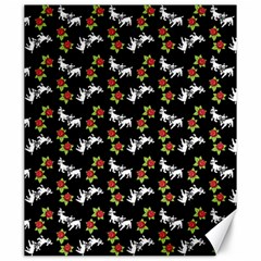 Lamb Pattern Black Canvas 20  X 24  by snowwhitegirl