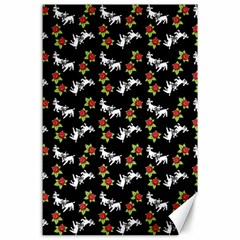 Lamb Pattern Black Canvas 24  X 36  by snowwhitegirl