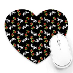 Lamb Pattern Black Heart Mousepads