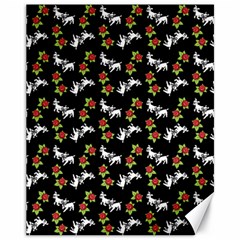 Lamb Pattern Black Canvas 11  X 14  by snowwhitegirl