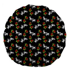 Lamb Pattern Black Large 18  Premium Round Cushions by snowwhitegirl