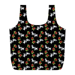 Lamb Pattern Black Full Print Recycle Bag (l) by snowwhitegirl